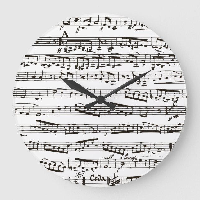 Svartvit musik noter stor klocka (Framsida)