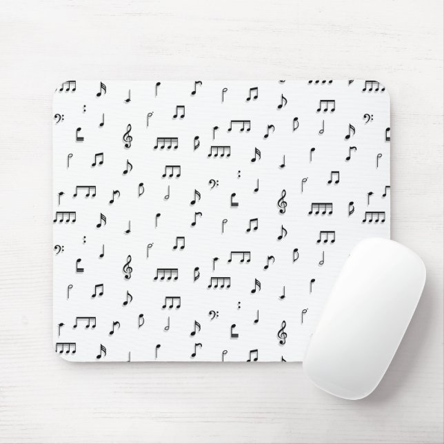 Svartvit Musik noter-symbol Mönster Musmatta (Med mus)