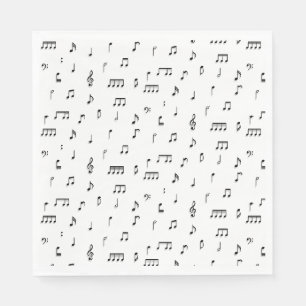 Svartvit Musik noter-symbol Mönster Pappersservett
