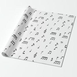 Svartvit Musik noter-symbol Mönster Presentpapper