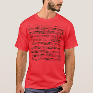 Svartvit musik noter tee shirt