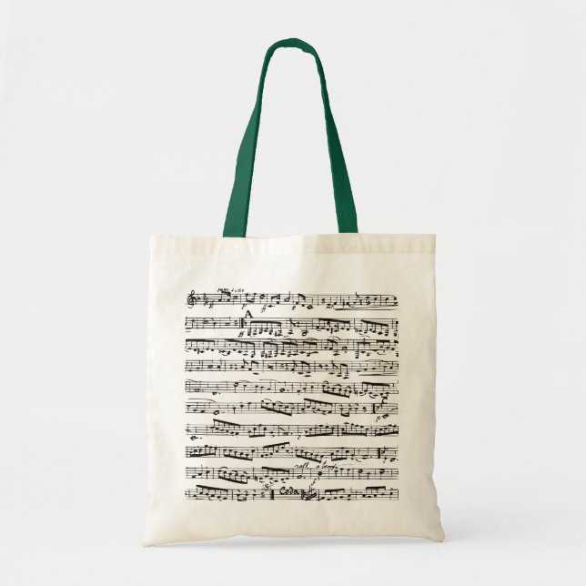 Svartvit musik noter tygkasse (Framsidan)