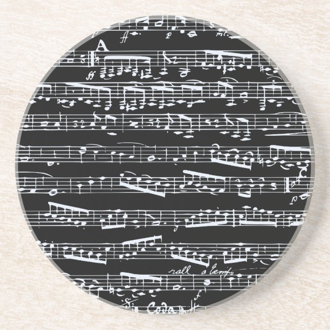 Svartvit musik noter underlägg (Framsidan)