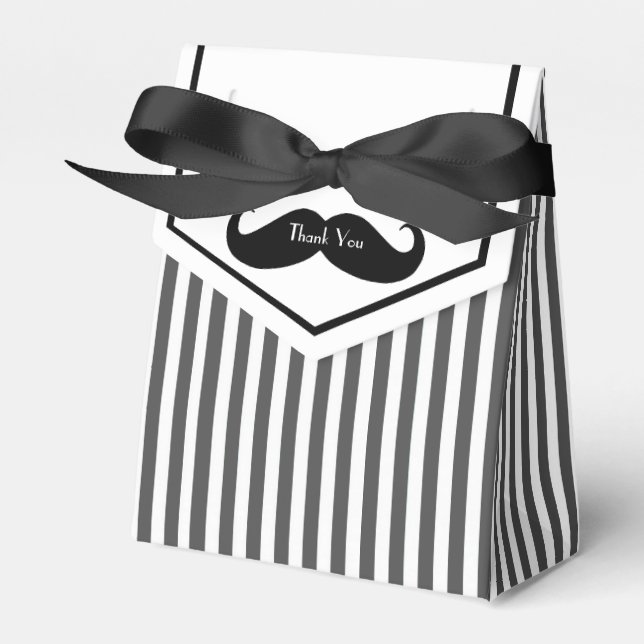 Svartvit mustache Groomsman Gift Box Presentaskar (Framsidan Sidan)