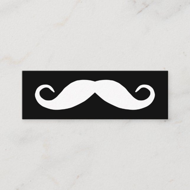 Svartvit mustache mini visitkort (Framsida)