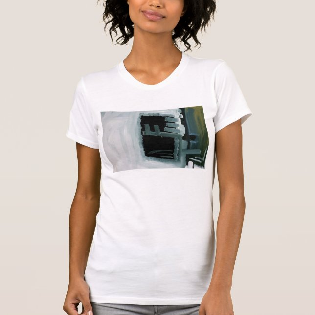 Svartvit nallad abstrakt utskrivaven Tshirt T Shirt (Framsida)