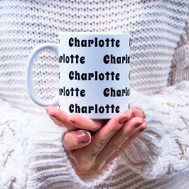 Svartvit namn mönster kaffemugg