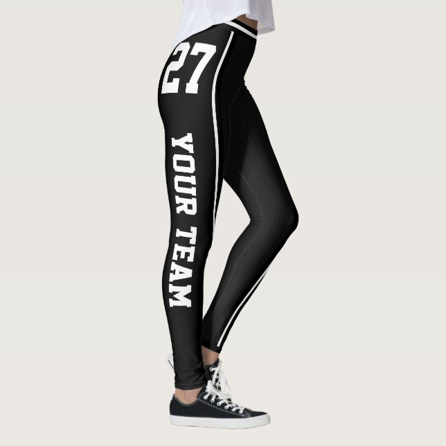 Svartvit (Namn Number) i sportteamet Leggings (Höger)