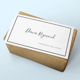 Svartvit Namnteckning Prof-minimalister Visitkort