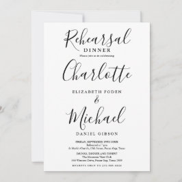 Svartvit, Namnteckning skriptrepetitionsmiddag Inbjudningar