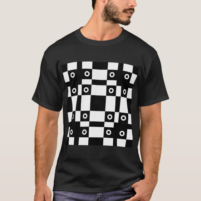 Svartvit näsa och fyrkanter t shirt (Framsida)