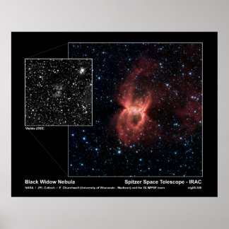 Svartvit nebula - Spitzer Space Telescope Poster