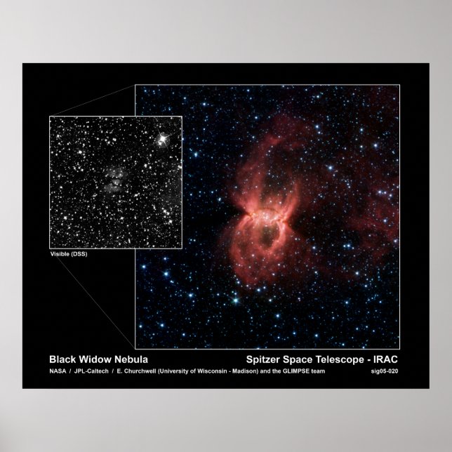 Svartvit nebula - Spitzer Space Telescope Poster (Framsidan)