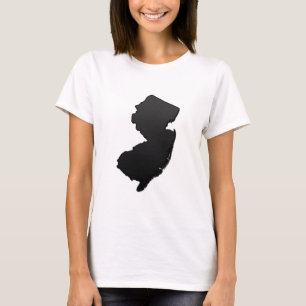 Svartvit new jersey kontur t-shirt