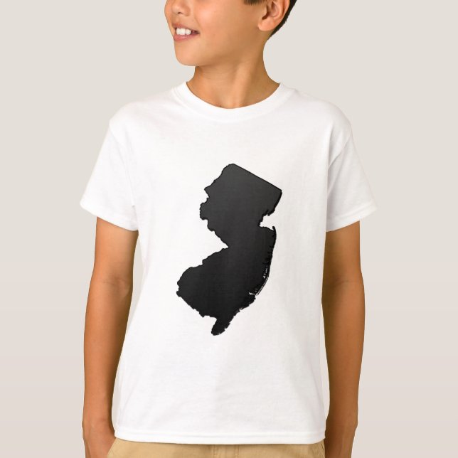 Svartvit new jersey kontur tee shirt (Framsida)