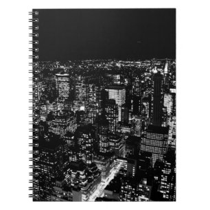 Svartvit New York Anteckningsbok Med Spiral