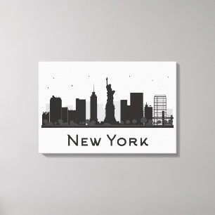 Svartvit New York City horisont Canvastryck