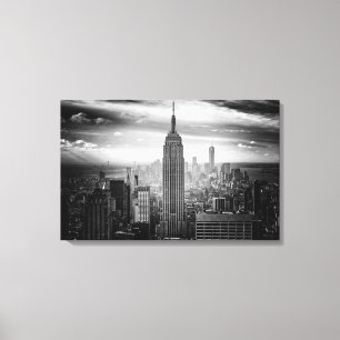 Svartvit New York City horisont Canvastryck