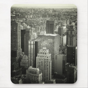Svartvit New York City horisont Musmatta