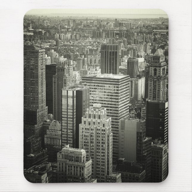 Svartvit New York City horisont Musmatta (Framsidan)