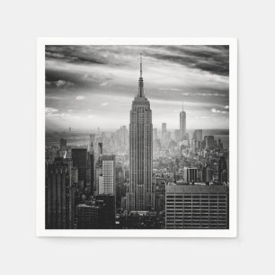Svartvit New York City horisont Pappersservett