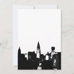 Svartvit New York-inbjudan Inbjudningar