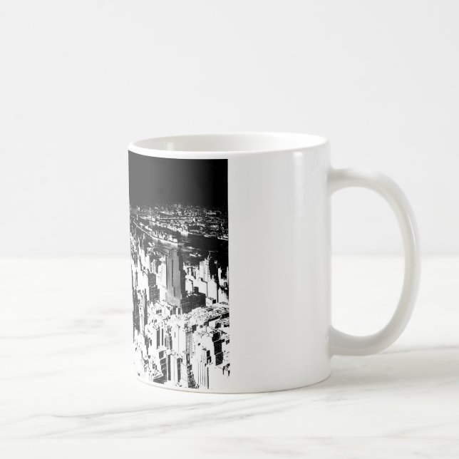 Svartvit New York Kaffemugg (Höger)