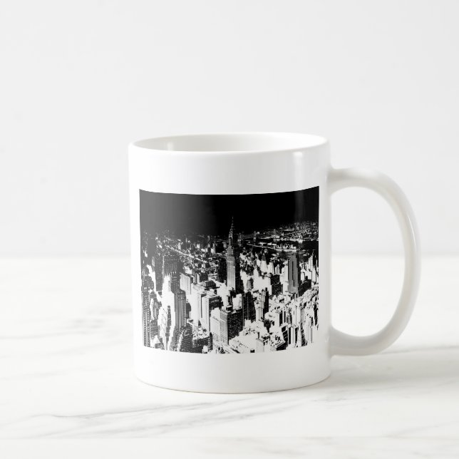 Svartvit New York Kaffemugg (Höger)