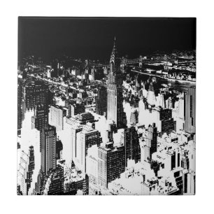 Svartvit New York Kakelplatta