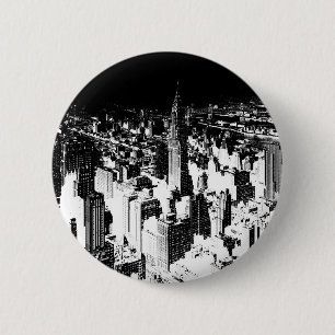 Svartvit New York Knapp