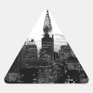 Svartvit New York Triangelformat Klistermärke