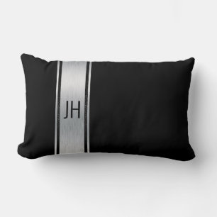 Svartvit nobleman bachelor monogram lumbarkudde