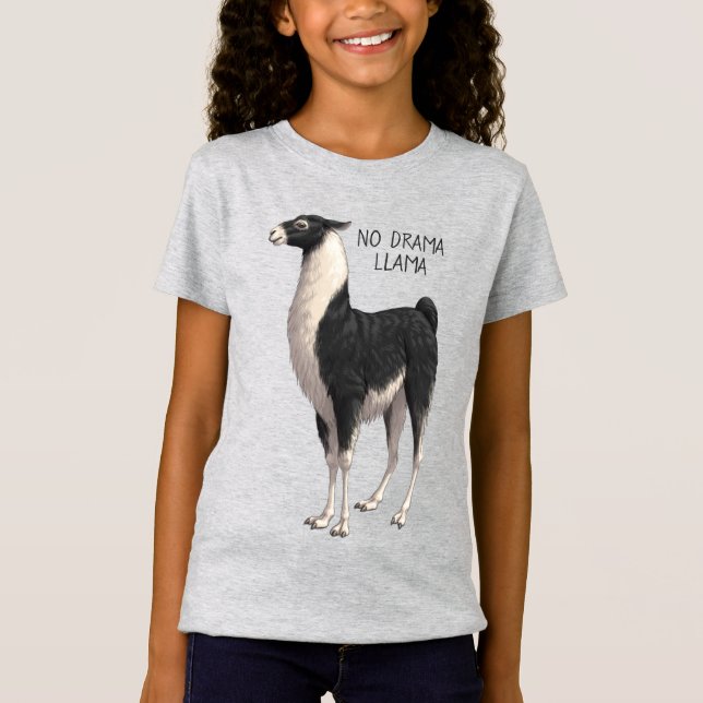Svartvit nr Drama Llama T Shirt (Framsida)