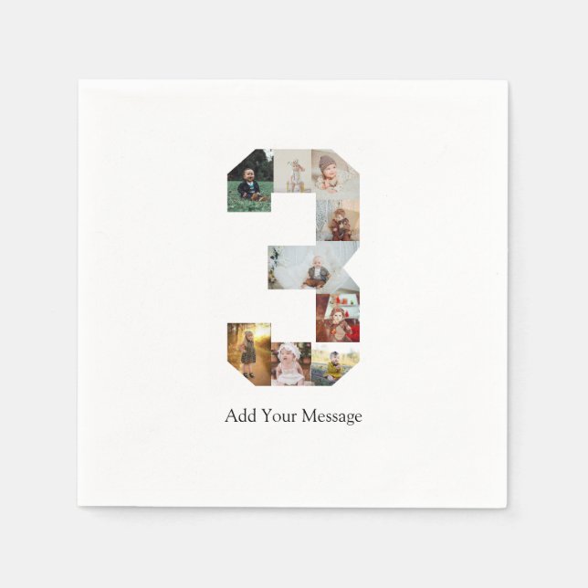 Svartvit nummer 3, fotokollage pappersservett (Framsidan)