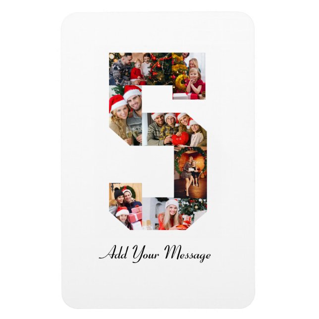 Svartvit nummer 5 - fotokollage magnet (Vertikal)