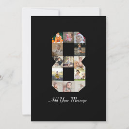 Svartvit nummer 8, fotokollage tack kort
