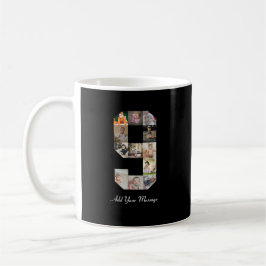 Svartvit nummer 9 - fotokollage kaffemugg