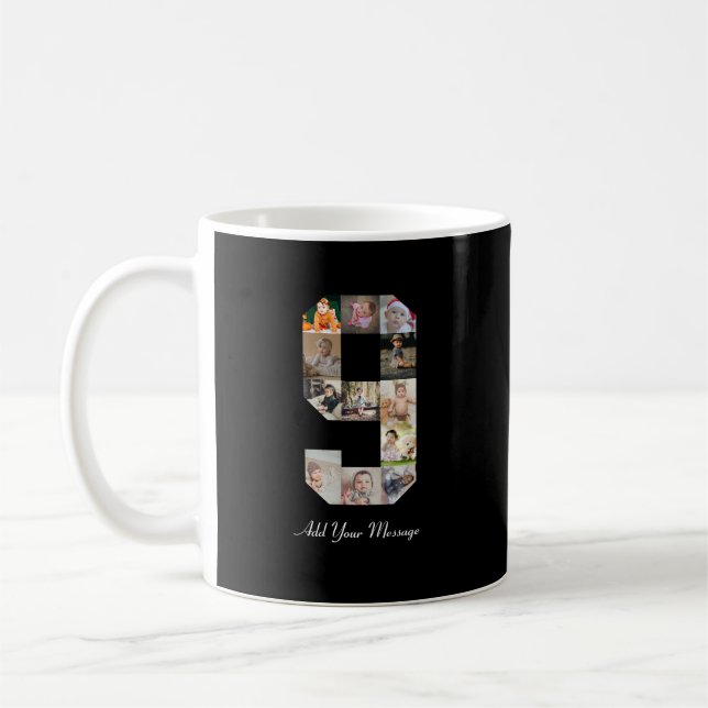 Svartvit nummer 9 - fotokollage kaffemugg (Vänster)