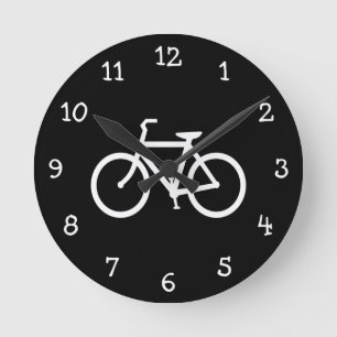 Svartvit numrerad cykelrutt rund klocka