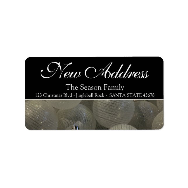 Svartvit Ny adress Adressetikett (Framsidan)