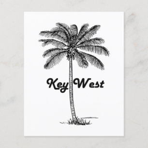 Svartvit Nyckel Väster Florida & Handflatan design Flygblad