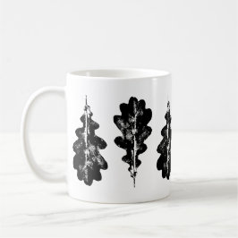 Svartvit oak Löv Skriv ut Mugg