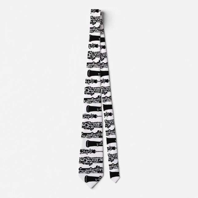Svartvit Oboe Tie Slips (Framsida)