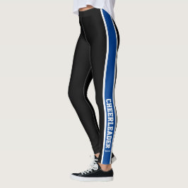 Svartvit och blå CheerLedare Leggings