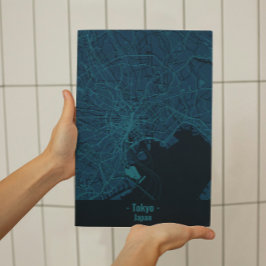 Svartvit och blå minimalistisk Tokyo City Poster