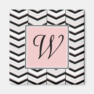 Svartvit och Chevron Magnet