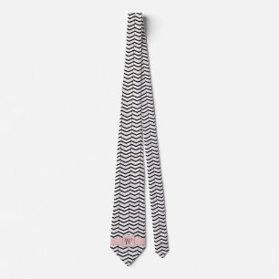 Svartvit och  Chevron Manar Neck Tie Slips