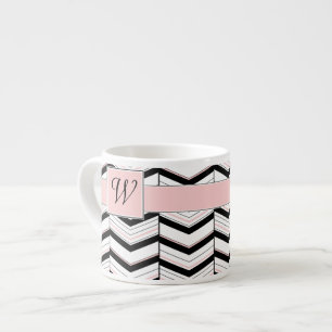 Svartvit och Chevron Specialty Mugg Espressomugg