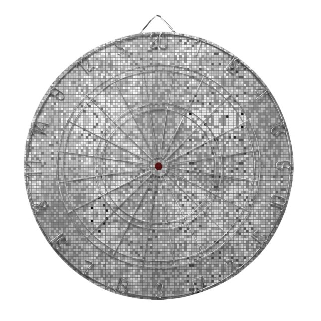 Svartvit och Grått Geometric Mönster Piltavla (Framsidan)