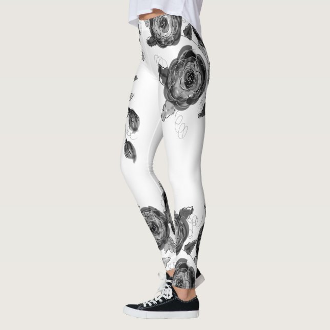 Svartvit och grått leggings (Vänster)
